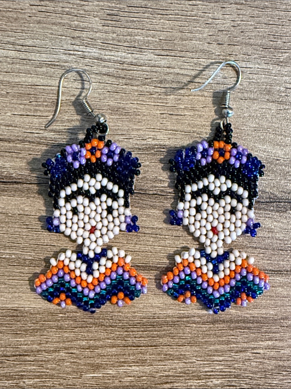 Frida Kahlo Beaded Earrings